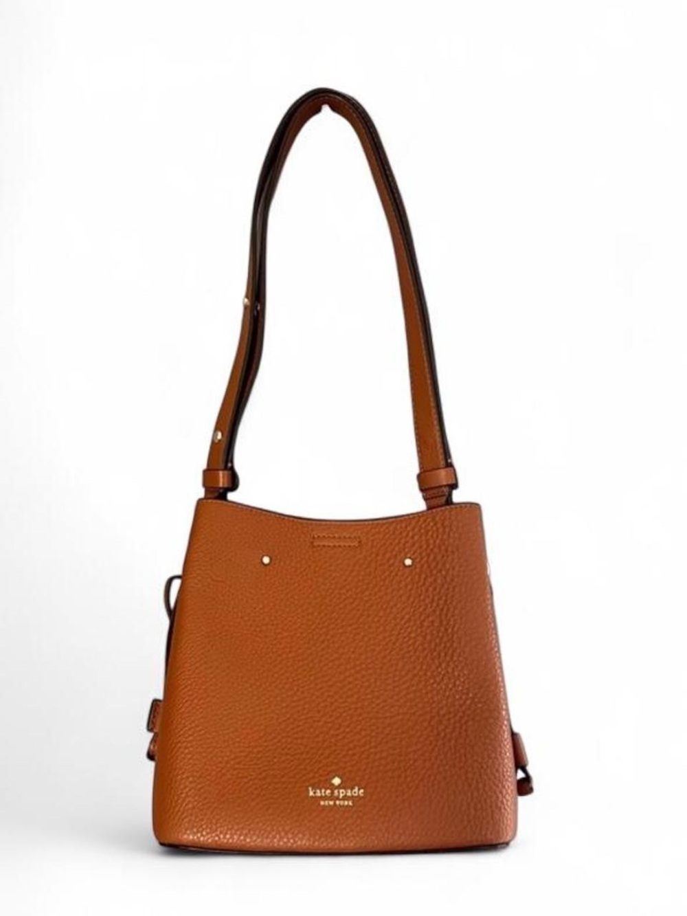 kate spade Pebbled Leather Bucket Shoulder Bag in Gingerbread brown